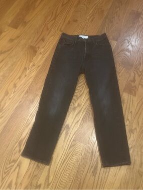 MOTHER women's tomcat 
 Straight Jeans in Washed Black